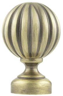 Vesta Finial FIDELIO Shown in Antique Brass