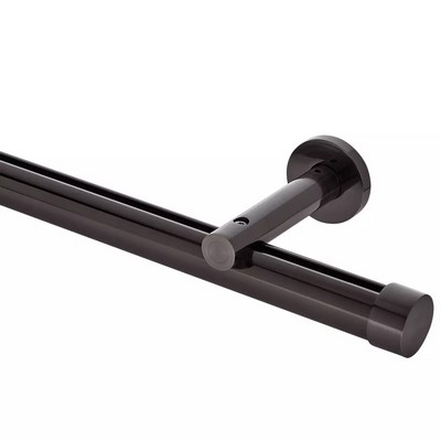 Aria Metal Single Rod Wall Mount with 3 1/2 in Projection Brushed Black Nickel Brushed Black Nickel