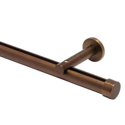 Aria Metal Single Rod Wall Mount with 3 1/2 in Projection Brushed Bronze Brushed Bronze