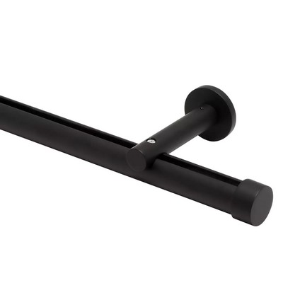 Aria Metal Single Rod Wall Mount with 3 1/2 in Projection Matte Black