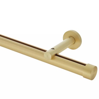 Aria Metal Single Rod Wall Mount with 3 1/2 in Projection Satin Gold Satin Gold