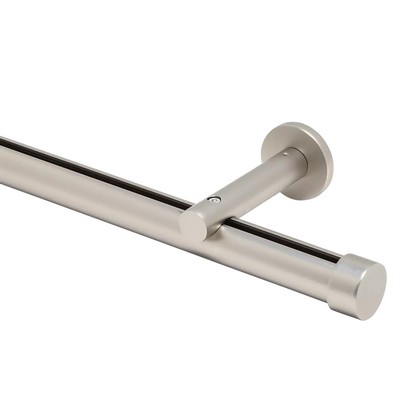 Aria Metal Single Rod Wall Mount with 3 1/2 in Projection Satin Nickel Satin Nickel