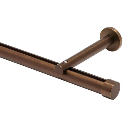Aria Metal Single Rod Wall Mount with 6 in Projection Brushed Bronze Brushed Bronze