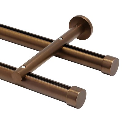 Aria Metal Double Rod Wall Mount  72 in Brushed Bronze Brushed Bronze