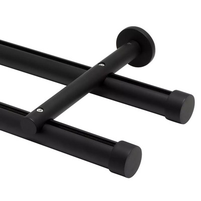 Aria Metal Double Rod Wall Mount Matte Black