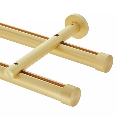 Aria Metal Double Rod Wall Mount Satin Gold Satin Gold