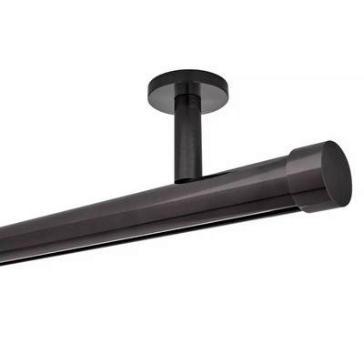 Aria Metal Single Rod Ceiling Mount Brushed Black Nickel Brushed Black Nickel