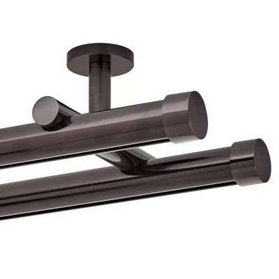 Aria Metal Double Rod Ceiling Mount  192 in Brushed Black Nickel Brushed Black Nickel