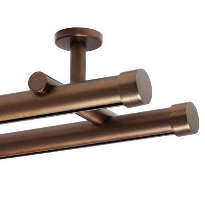 Aria Metal Double Rod Ceiling Mount  192 in Brushed Bronze Brushed Bronze