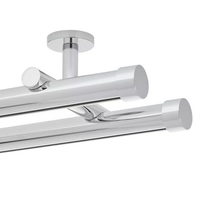 Aria Metal Double Rod Ceiling Mount  144 in Chrome Chrome