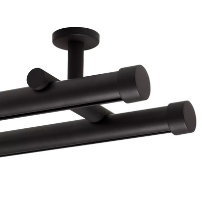 Aria Metal Double Rod Ceiling Mount Matte Black