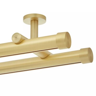 Aria Metal Double Rod Ceiling Mount  48 in Satin Gold Satin Gold