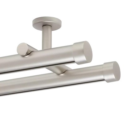 Aria Metal Double Rod Ceiling Mount  192 in Satin Nickel Satin Nickel