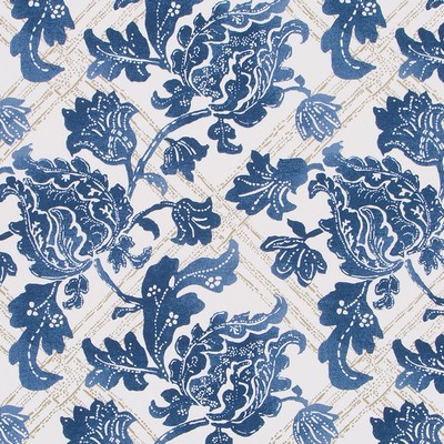 Robert Allen FLORAL LATTICE INDIGO