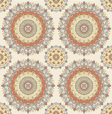 Brewster Wallcovering Gemma Coral Boho Medallion Coral
