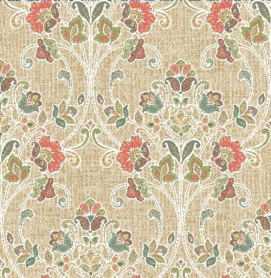 Brewster Wallcovering Willow Coral Nouveau Floral Coral