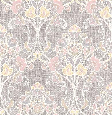 Brewster Wallcovering Willow Pink Nouveau Floral Pink