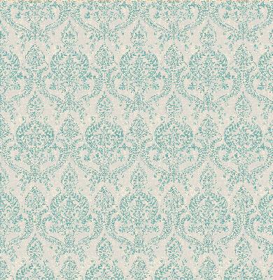 Brewster Wallcovering Waverly Turquoise Petite Damask Turquoise