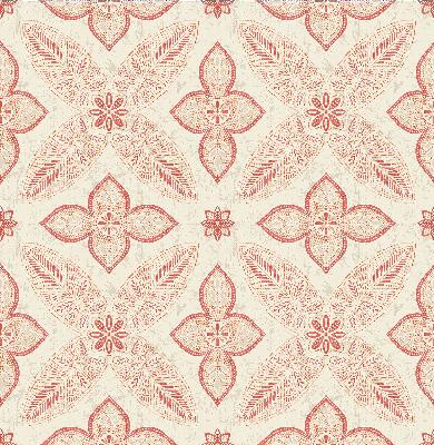Brewster Wallcovering Off Beat Ethnic Red Geometric Floral Red