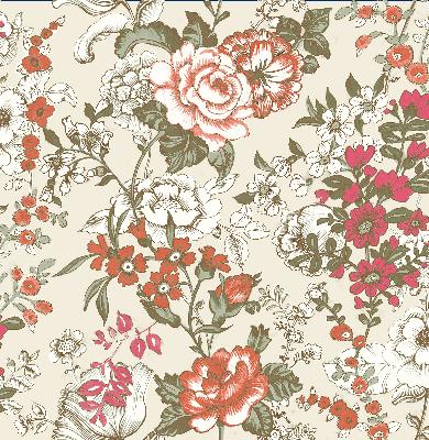 Brewster Wallcovering Ainsley Red Boho Floral Red