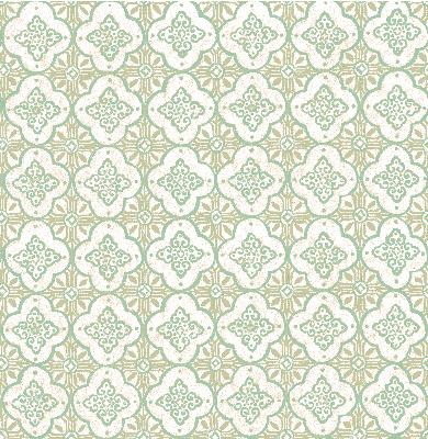 Brewster Wallcovering Geo Green Quatrefoil Green