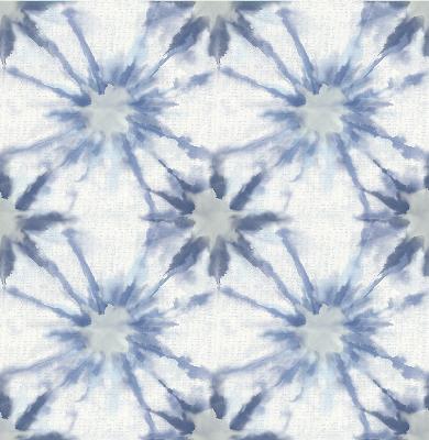 Brewster Wallcovering Iris Indigo Shibori Indigo