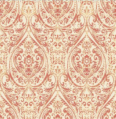 Brewster Wallcovering Gypsy Coral  Damask Coral