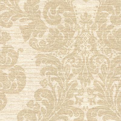 Brewster Wallcovering Anders Brown Grasscloth Damask Brown