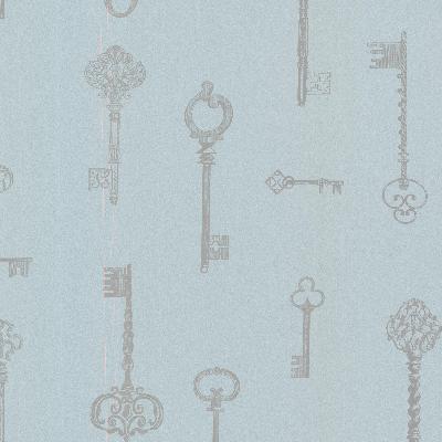 Brewster Wallcovering Addison Blue Vintage Keys Blue