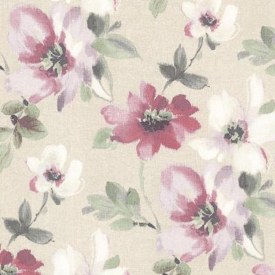 Brewster Wallcovering Lynette Violet Watercolour Floral Violet