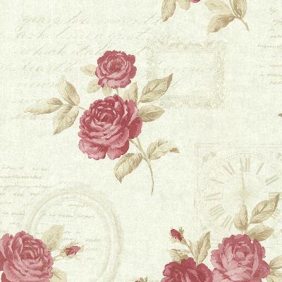 Brewster Wallcovering Venetia Mint Vintage Rose Toss Mint
