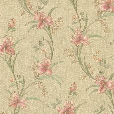 Brewster Wallcovering Misty Pink Lily Trail Pink