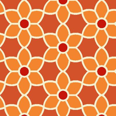 Brewster Wallcovering Flora Orange Geometric Floral Orange