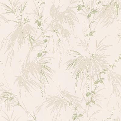 Brewster Wallcovering Nessa Champagne Satin Leaf Motif Champagne