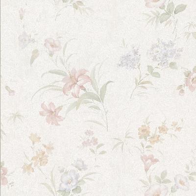 Brewster Wallcovering Arlette Pastel Satin Floral Toss Pastel