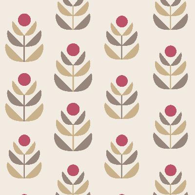 Brewster Wallcovering Oslo Red Geometric Tulip Red
