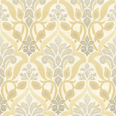 Brewster Wallcovering Fusion  Yellow Ombre Damask Yellow