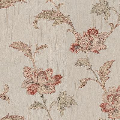 Brewster Wallcovering Gemma Red Embroidered Jacobean Floral Red