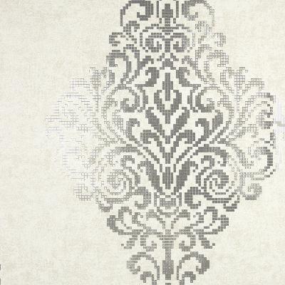 Brewster Wallcovering Lux Silver Foil Damask  Silver