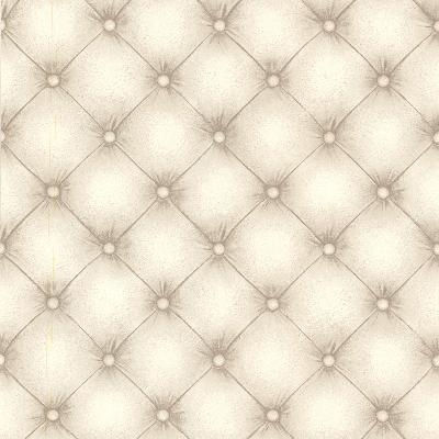 Brewster Wallcovering Chesterfield Off-White Tufted Leather Off-White