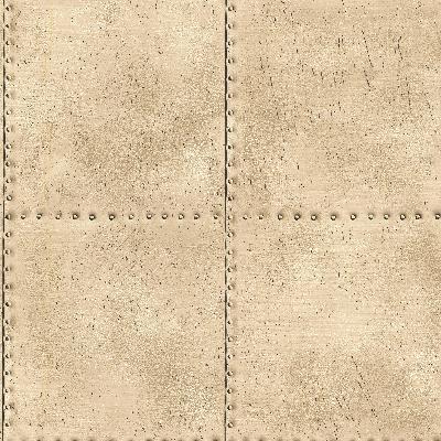 Brewster Wallcovering Riveted Champagne Industrial Tile Champagne