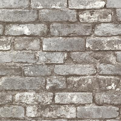 Brewster Wallcovering Brickwork Pewter Exposed Brick Texture Pewter