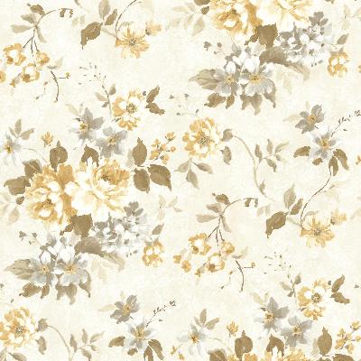 Brewster Wallcovering Eloise Yellow Floral  Yellow