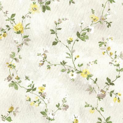Brewster Wallcovering Isabella  Yellow Floral Trail Yellow