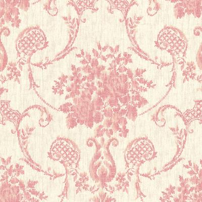 Brewster Wallcovering Marais Pink Ikat Damask Pink