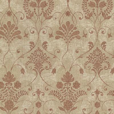 Brewster Wallcovering Andalusia Sienna Damask Sienna