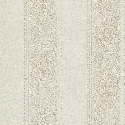 Brewster Wallcovering Arcades Taupe Paisley Stripe Taupe