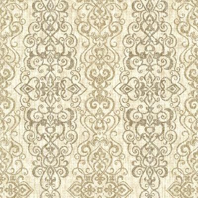 Brewster Wallcovering Mexuar Taupe Filigree Stripe Taupe