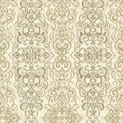 Brewster Wallcovering Mexuar Taupe Filigree Stripe Taupe