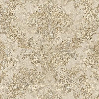Brewster Wallcovering Pavia Champagne Scroll Damask Champagne